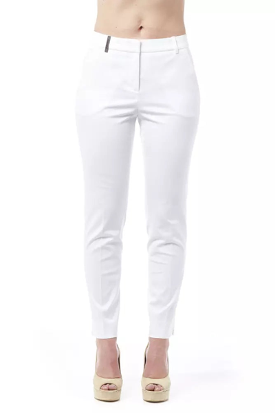 Peserico White Straight Cut Trousers