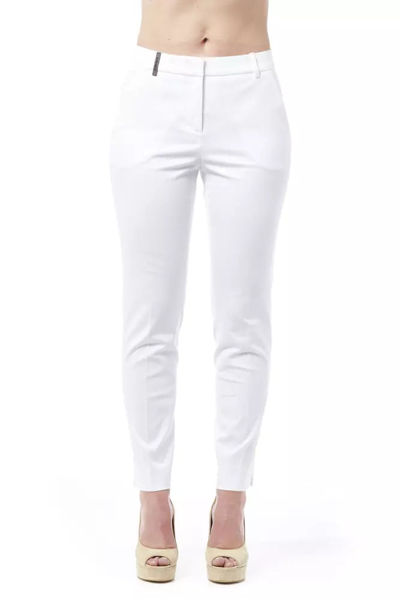 PESERICO WHITE COTTON JEANS & PANTS