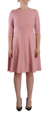 Dolce & Gabbana Pink 3/4 Sleeves Viscose Blend A-line Dress In Pink