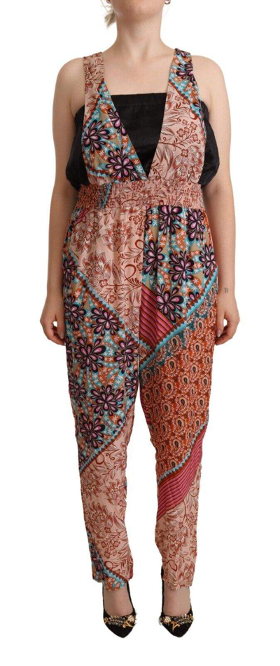 Pinko Chic Multicolor Sleeveless V-neck Jumpsuit