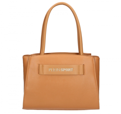 Plein Sport Beige Polyurethane Shoulder Bag In Brown