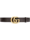 GUCCI LEATHER BELT WITH DOUBLE G BUCKLE,406831DJ20T12132419