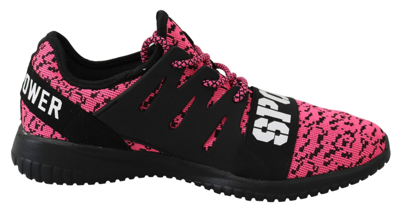 Plein Sport Pink Blush Polyester Runner Joice Sneakers In Black