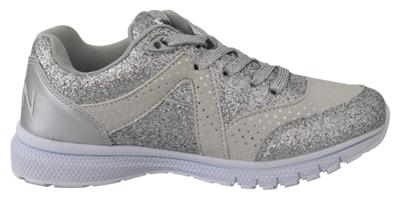 Plein Sport Silver Polyester Runner Jasmines Sneakers