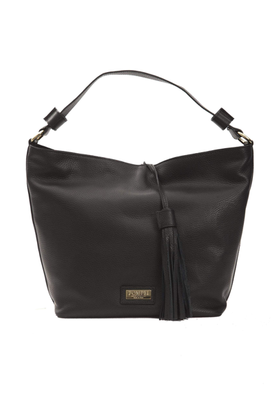 Pompei Donatella Leather Shoulder Women's Bag In Black