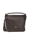 Pompei Donatella Leather Shoulder Women's Bag In Brown