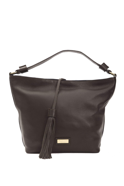 POMPEI DONATELLA BROWN LEATHER SHOULDER BAG