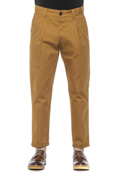 Pt Torino Cropped Slim-fit Chinos In Brown