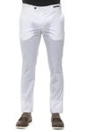 Pt Torino Cotton Pant With Waist Belt Loops In White