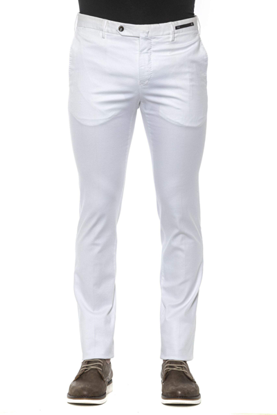 PT TORINO WHITE COTTON JEANS & PANT