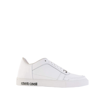 Roberto Cavalli Logo Embossed Women's Trainers In White