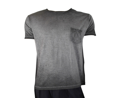 Saint Laurent Grey Dyed Fine Knit Cotton T-shirt In Gray