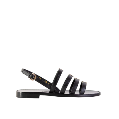 Ferragamo Black Galilee Sandals