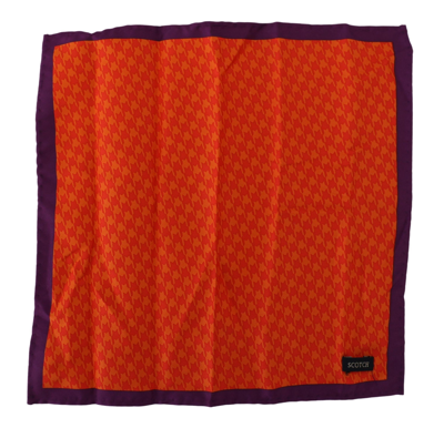 Scotch & Soda Orange Purple Silk Square Handkerchief Scarf