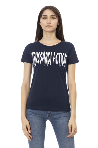 TRUSSARDI ACTION BLUE COTTON TOPS & T-SHIRT