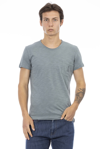 TRUSSARDI ACTION grey COTTON T-SHIRT