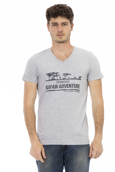 Trussardi Action Gray Cotton T-shirt