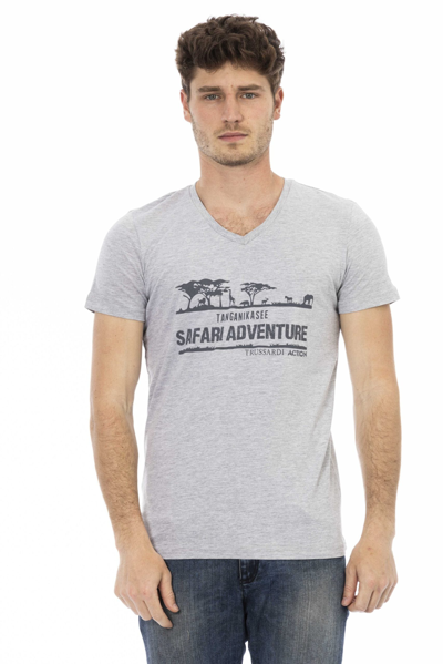 Trussardi Action Grey Cotton T-shirt