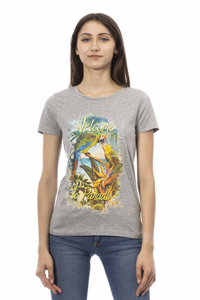 TRUSSARDI ACTION GRAY COTTON TOPS & T-SHIRT
