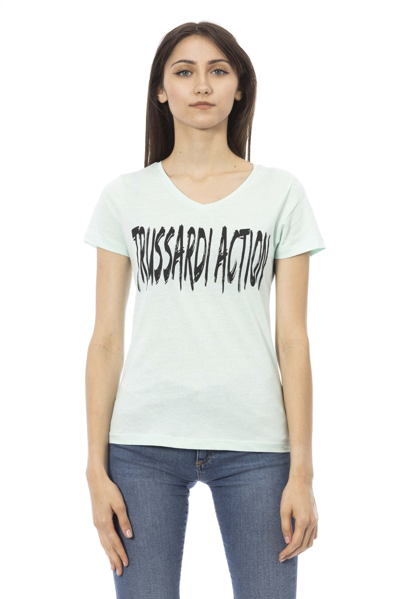 TRUSSARDI ACTION LIGHT-BLUE COTTON TOPS & T-SHIRT