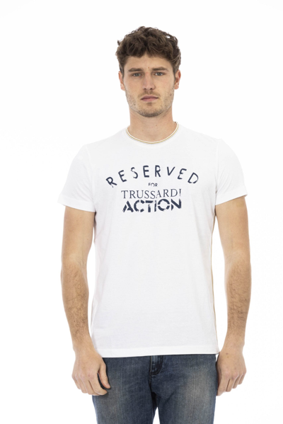 Trussardi Action White Cotton T-shirt In Green