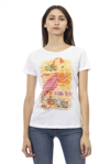 Trussardi Action Chic White Tee With Graphic Flair In White