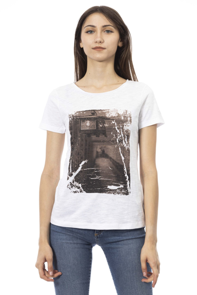 TRUSSARDI ACTION WHITE COTTON TOPS & T-SHIRT