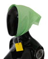 Versace Apple Green Linen Square Foulard Head Wrap Scarf In Green