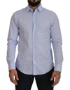 Versace Light Blue Cotton Formal  Shirt In Light Blue