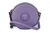 Versace Purple Calf Leather Round Disco Shoulder Bag In Purple
