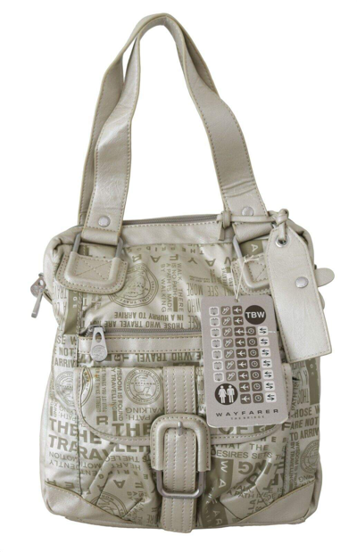 Wayfarer Printed Handbag Shoulder Fabric Women's Purse In White