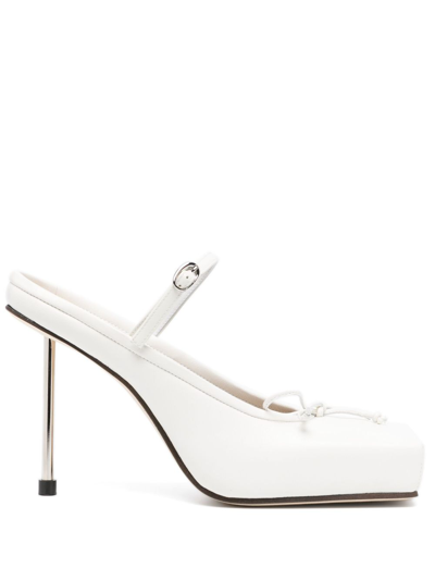 Jacquemus Les Chaussures Leather Ballet Mules In White