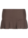 SINÉAD O’DWYER BROWN PLEATED CULOTTE MINI SHORTS
