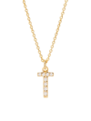 Brook & York Women's Blaire 14k-yellow-gold Vermeil & 0.3-0.11 Tcw Diamond Initial Pendant Necklace In Initial T