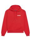 Jacquemus Women's Logo Pullover Hoodie In Red
