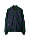 Burberry Check Reversible Bomber Jacket In Deep Royal Check