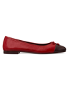 Tory Burch Cap-toe Ballet In Red