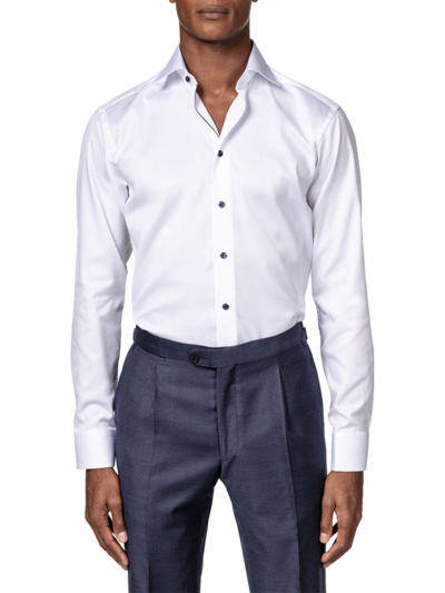 Eton Signature Contemporary Fit Cotton Twill Dress Shirt In White