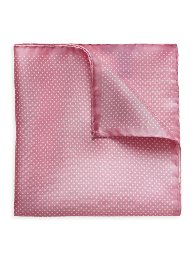 Eton Men's Silk Polka Dot Pocket Square In Pink