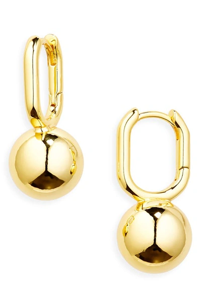 Madewell Sphere Carabiner Hoop Earrings In Pale Gold
