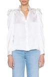 Frame Gillian Long-sleeve Silk Top In Off White