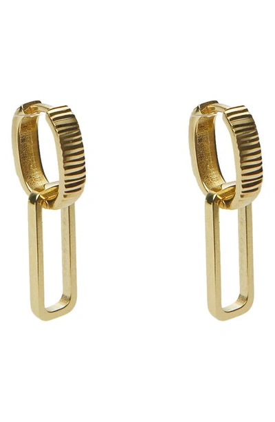Argento Vivo Sterling Silver Double Hoop Drop Earrings In Gold