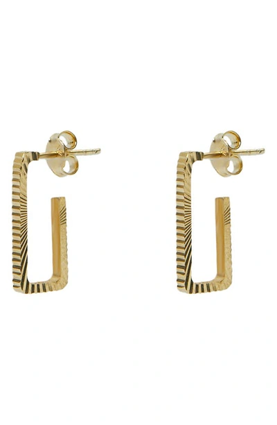 Argento Vivo Sterling Silver Rectangular Hoop Earrings In Gold