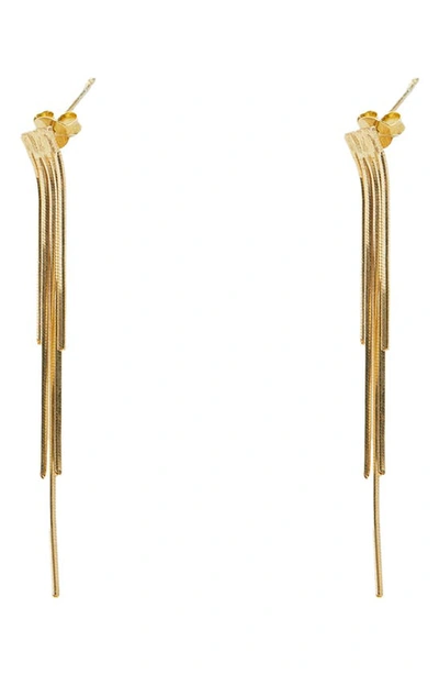 Argento Vivo Sterling Silver Snake Chain Fringe Earrings In Gold