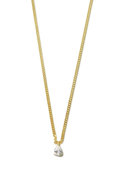 Argento Vivo Cubic Zirconia Curb Chain Necklace In Gold