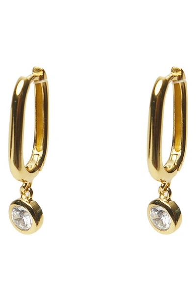 Argento Vivo Cubic Zirconia Charm Oval Hoop Earrings In Gold