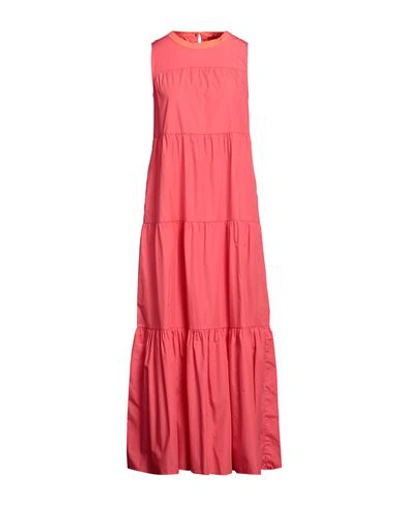 Max & Co . Woman Maxi Dress Coral Size 12 Cotton In Red