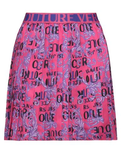 Versace Jeans Couture Woman Mini Skirt Fuchsia Size 2 Polyester In Pink