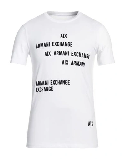 Armani Exchange Man T-shirt White Size Xxl Cotton In White
