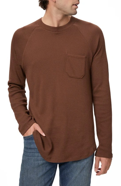 Paige Waffle-knit Long-sleeve T-shirt In Burnt Hnut